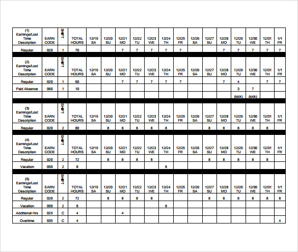 7 Sample Biweekly Timesheet Calculators Sample Templates