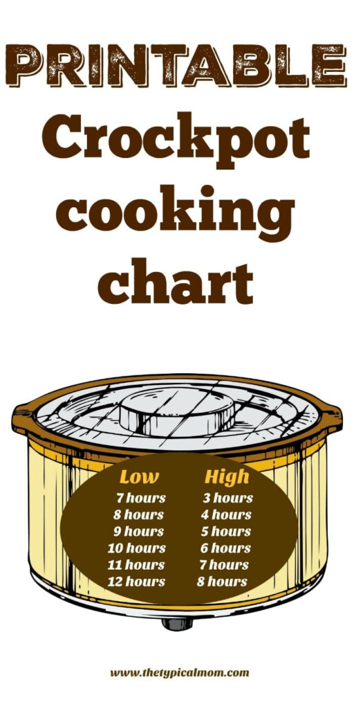 Free Printable Crock Pot Cooking Times Chart