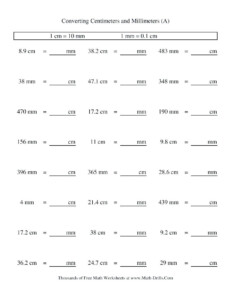 Math Conversion Worksheet 5th Grade