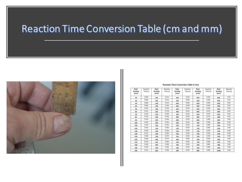 Reaction Time Conversion Sheet Teaching Resources