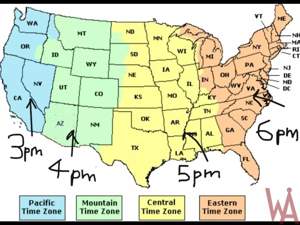 Time Zone Map Of The USA With Time Different WhatsAnswer Time Zone 