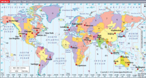 Time Zone Map World Time Zones World View World Map Standard Time